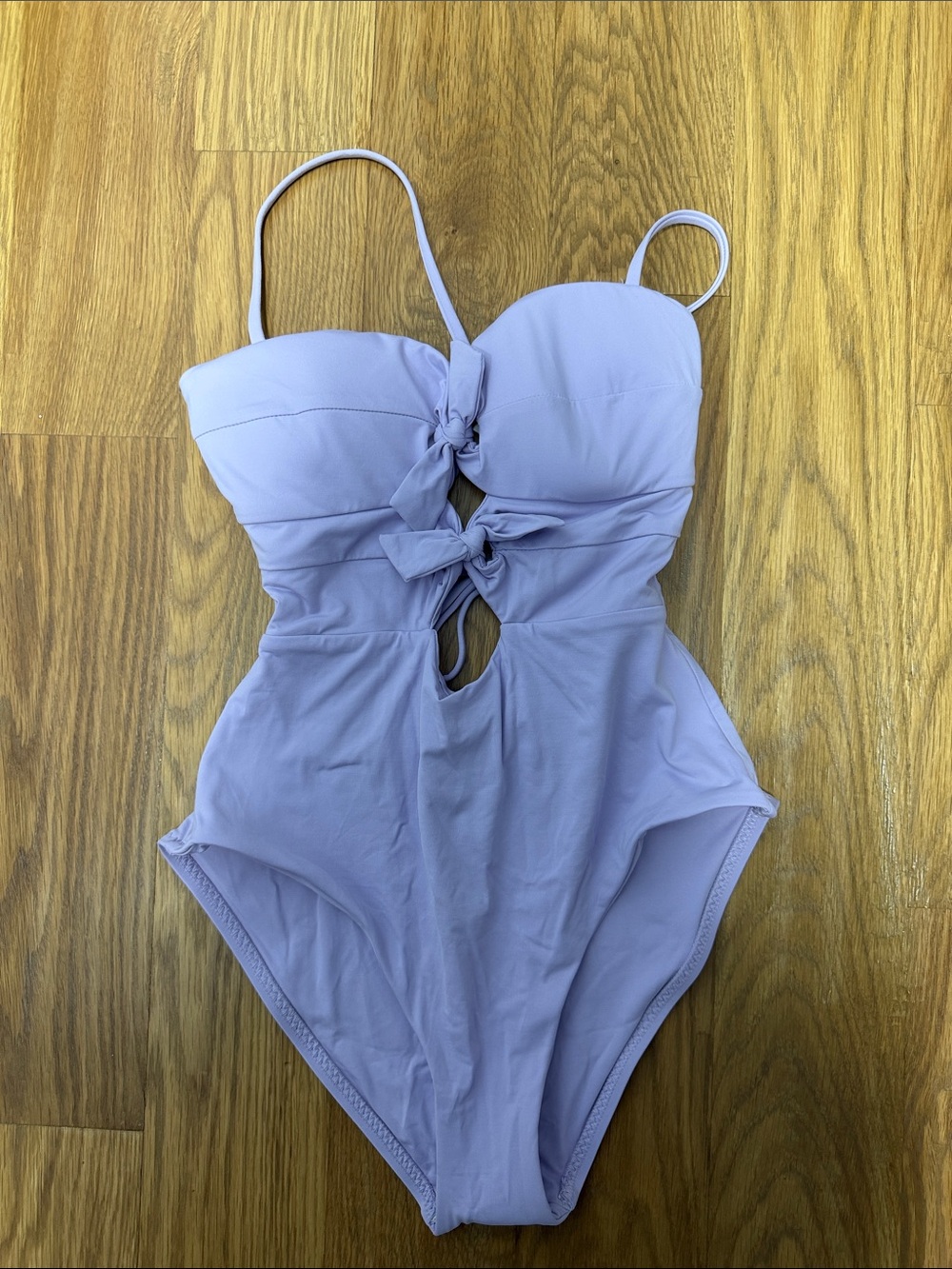 BECCA Lavender One-Piece Swimsuit with Front Knot Details